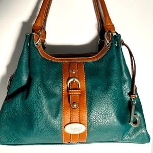 B.O.C Green/Brown Leather Purse